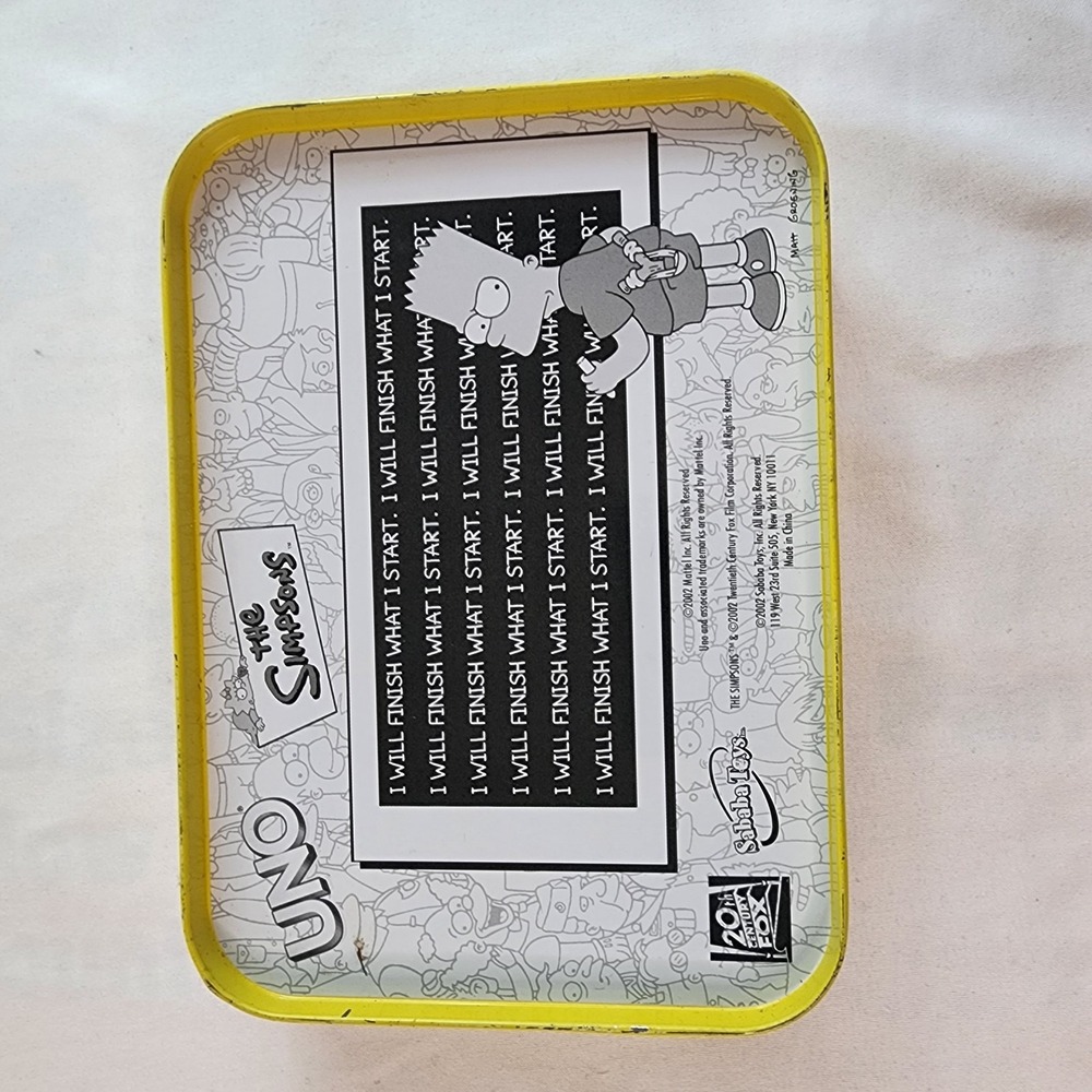Vintage The Simpsons 2001 UNO Card Game Special Edition in Deluxe Collector Tin - Picture 6 of 8
